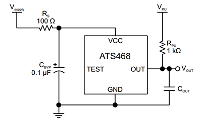 Application Circuit Diagram - Allegro MicroSystems ATS468 Differential Peak-Detecting Sensor IC